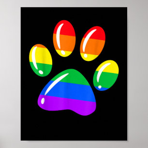 Rainbow Paw Print Dog Paw LGBT Pride LGBT Supporte