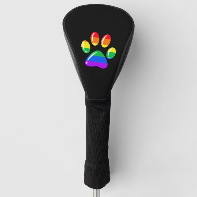 Rainbow Paw Print Dog Paw LGBT Pride LGBT Supporte Golf Head Cover (Front)