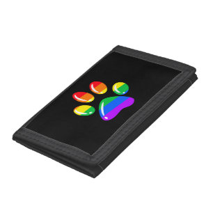 Rainbow Paw Print Dog Paw LGBT Pride LGBT Supporte Tri-fold Wallet