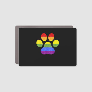 Rainbow Paw Print Dog Paw LGBT Pride Supporter Dog Car Magnet
