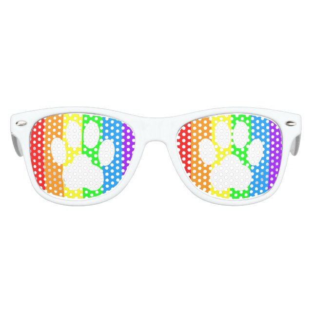 Rainbow Paw Print Kids' Party Shades (Front)