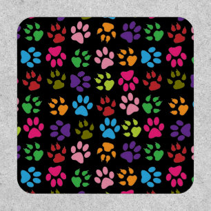 Rainbow Paw Prints Animal Lover Cat Dog Pattern Patch