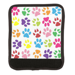 Rainbow Paw Prints Dog Cat Animal Lover Luggage Luggage Handle Wrap