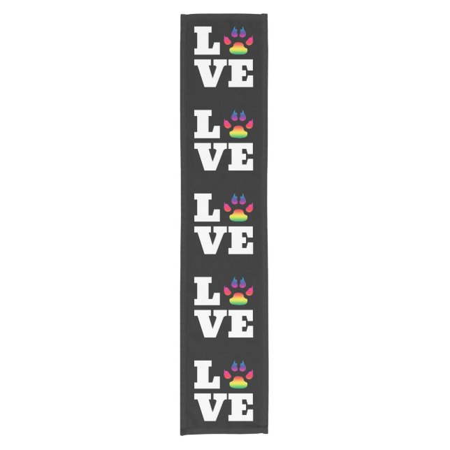 Rainbow paw short table runner (Front)