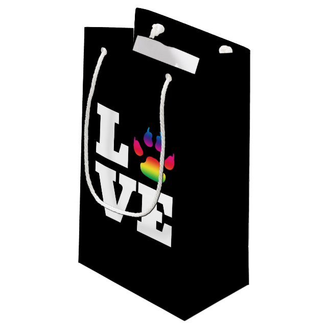 Rainbow paw small gift bag (Back Angled)