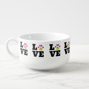 Rainbow paw soup mug
