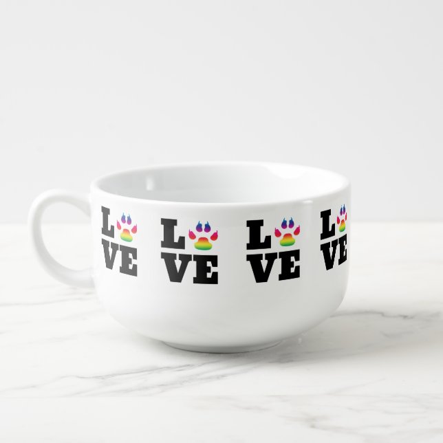 Rainbow paw soup mug (Right)