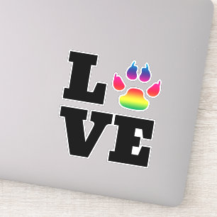 Rainbow paw sticker
