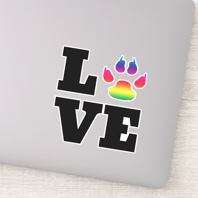 Rainbow paw sticker (Detail)