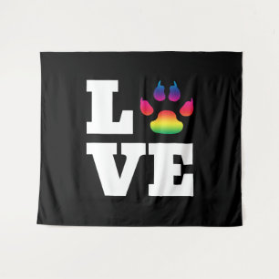 Rainbow paw tapestry