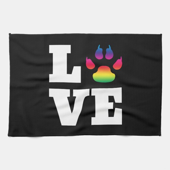 Rainbow paw towel (Horizontal)