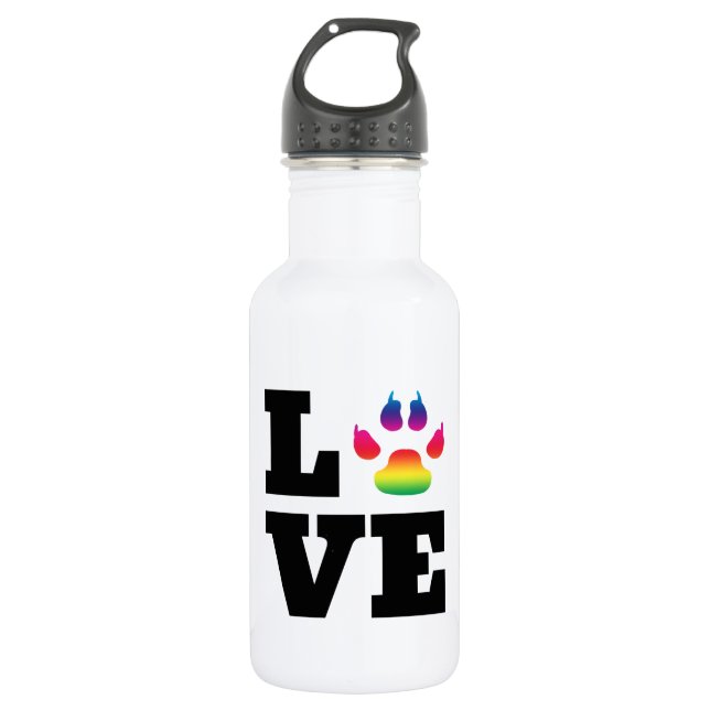 Rainbow paw water bottle (Front)