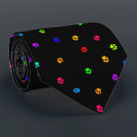 Rainbow Pawprint Necktie<br><div class="desc">Perk up boring business meetings with a vibrant tribute to a special fuzzy someone!</div>