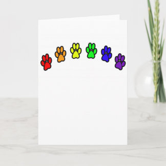 Rainbow Pawprints Card
