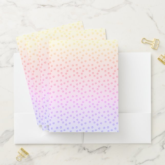 Rainbow pawprints pocket folder (In Situ)