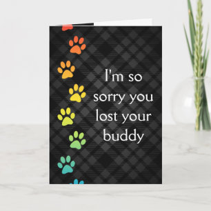 rainbow paws pet loss sympathy card