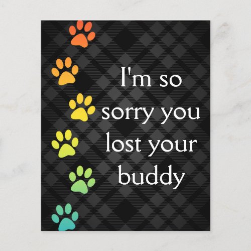 rainbow paws pet loss sympathy card