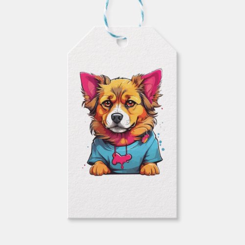 Rainbow Paws The Colorful Canine Companion   Gift Tags