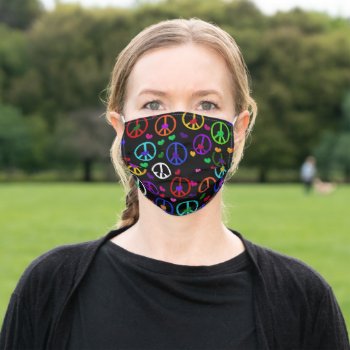 Rainbow Peace Adult Cloth Face Mask by orsobear at Zazzle