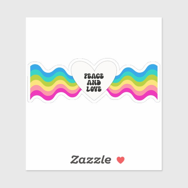 Rainbow Peace and Love Sticker (Sheet)