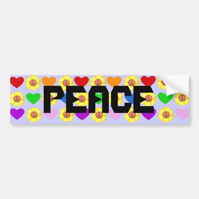 Rainbow Peace bumper sticker (Front)