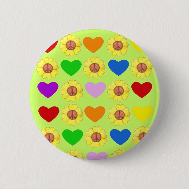 Rainbow Peace Button (Front)
