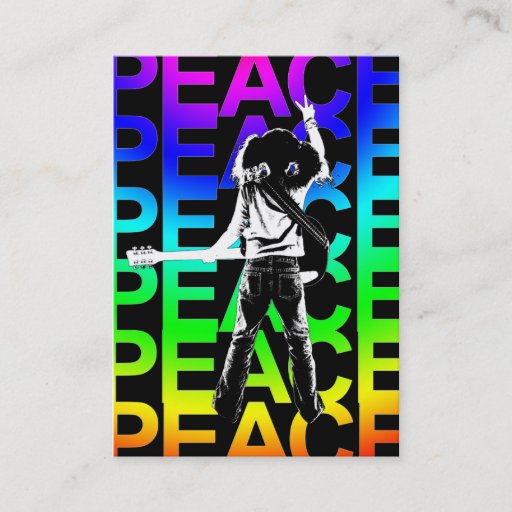 Customizable "Rainbow Peace" Chubby Card Business Card Templates