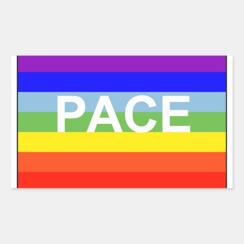 Rainbow Peace Flag Rectangular Sticker