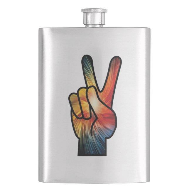 Rainbow Peace Flask (Front)