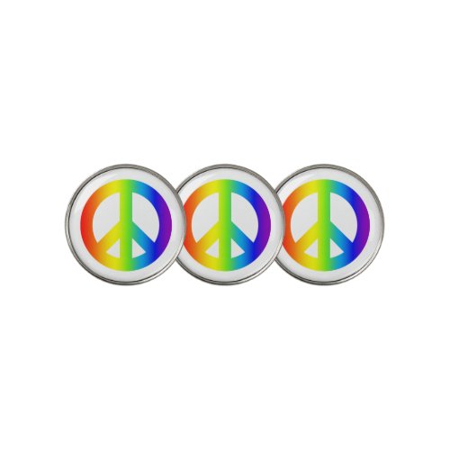Rainbow Peace Golf Ball Marker
