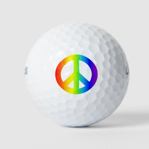 Rainbow Peace Golf Balls