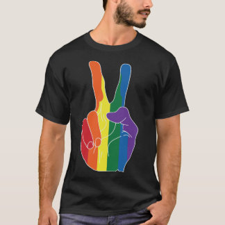 Rainbow Peace Hand, LGBT Gay Pride Month T-Shirt