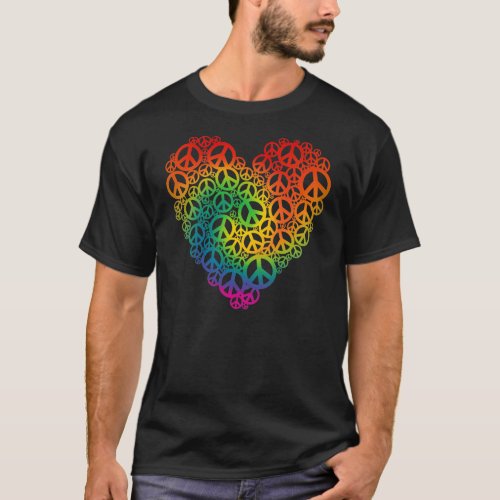 Rainbow Peace Heart T_Shirt