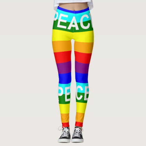 Rainbow Peace Leggings