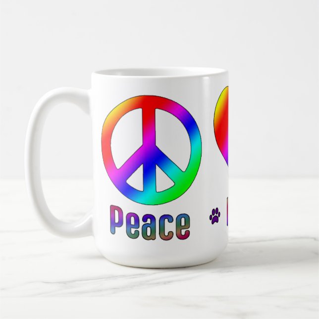 Rainbow Peace Love BBG Mug (Left)