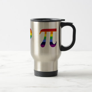 rainbow peace love pi travel mug