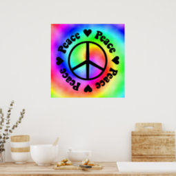 Rainbow Peace & Love Poster | Zazzle