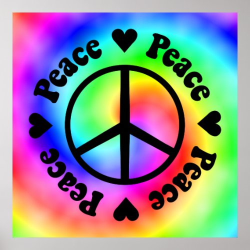 Rainbow Peace  Love Poster