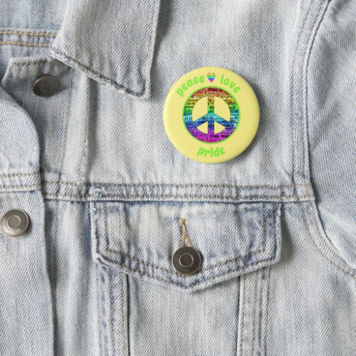 Rainbow Peace Love Pride Awareness Button