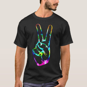 Rainbow Peace Love Tie Dye Pattern Cloth T-Shirt