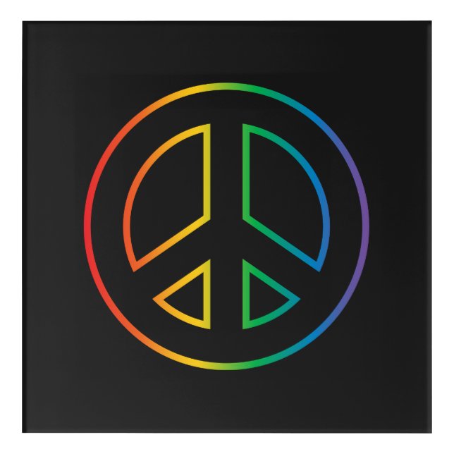 Rainbow Peace Sign Acrylic Print (Front)