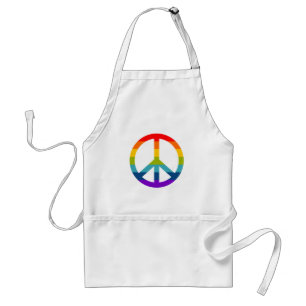 Rainbow Peace Sign Adult Apron