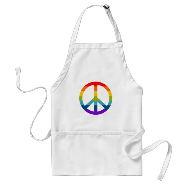 Rainbow Peace Sign Adult Apron (Front)