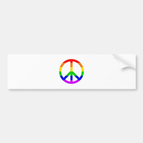 Rainbow Peace Sign Bumper Sticker