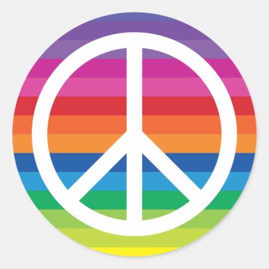 Download Rainbow Peace Sign Classic Round Sticker | Zazzle.com