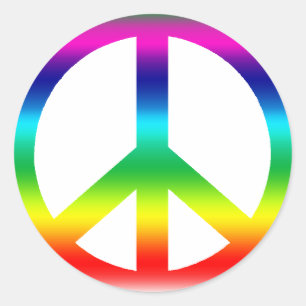 Rainbow Peace Sign Classic Round Sticker