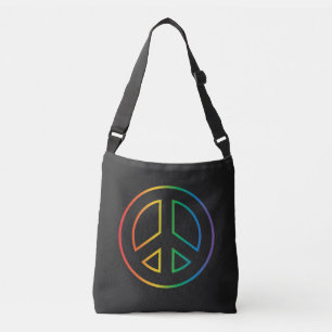 Rainbow Peace Sign Crossbody Bag