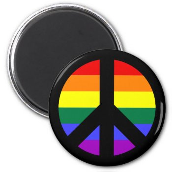 Rainbow Peace Sign Design Magnet by peacegifts at Zazzle