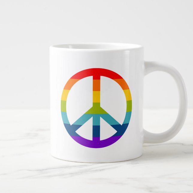 Rainbow Peace Sign Giant Coffee Mug (Right)