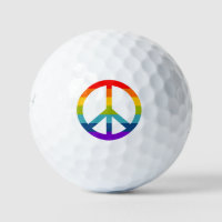 Rainbow Peace Sign Golf Balls
